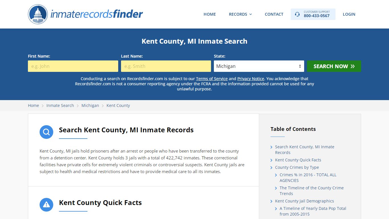 Kent County, MI Inmate Lookup & Jail Records Online - RecordsFinder