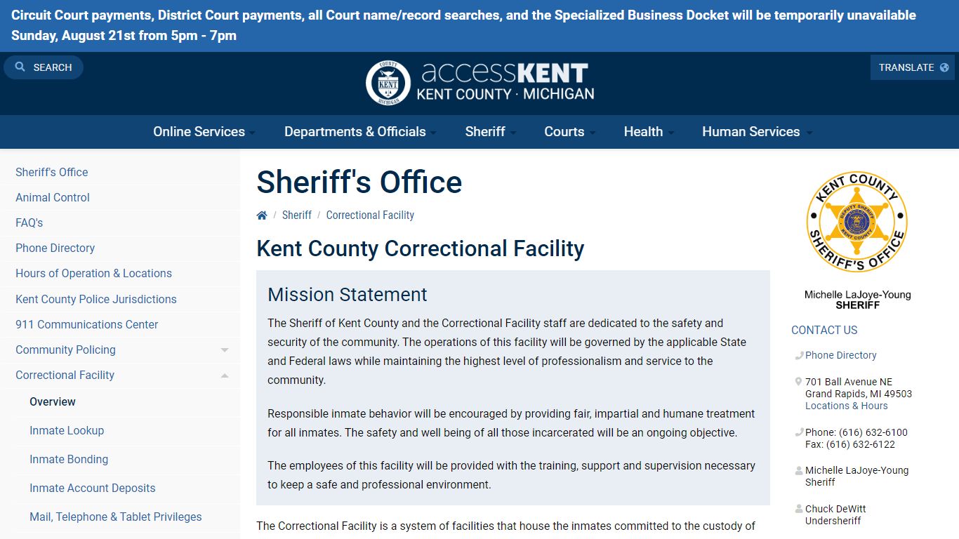 Correctional Facility - Kent County, Michigan